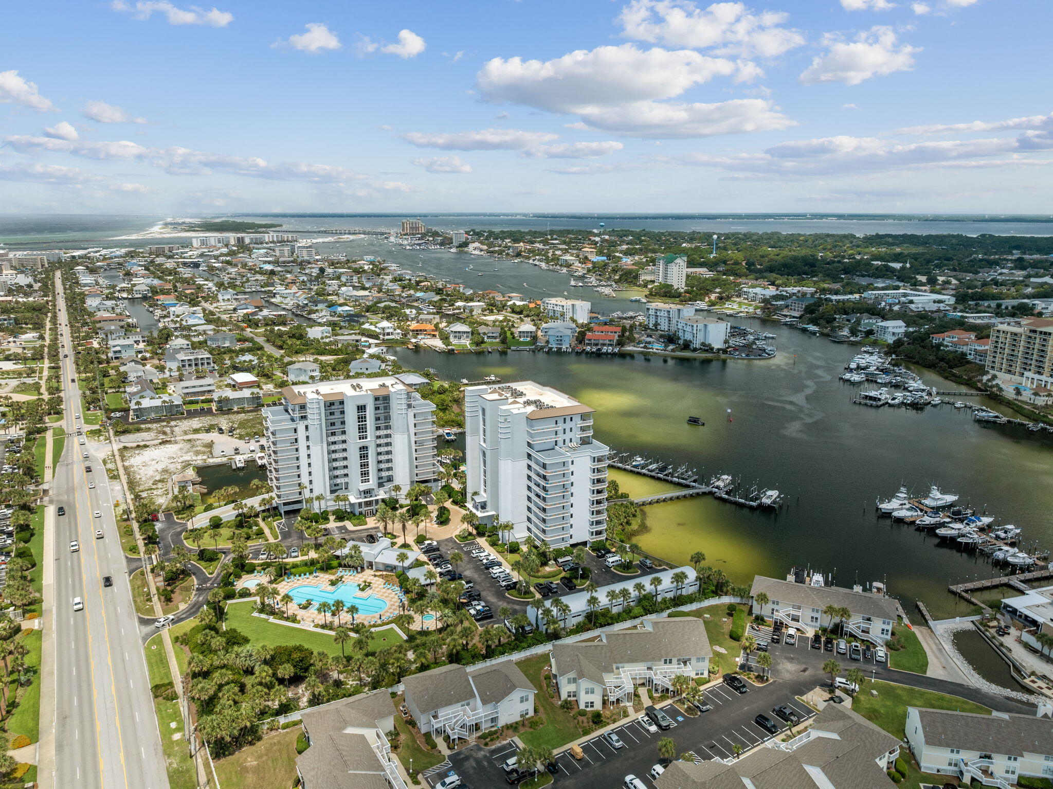 725 Gulf Shore Drive, Unit 902A Destin, FL 32541 - Photo 78 of 102 an aerial view of a city with ocean view
