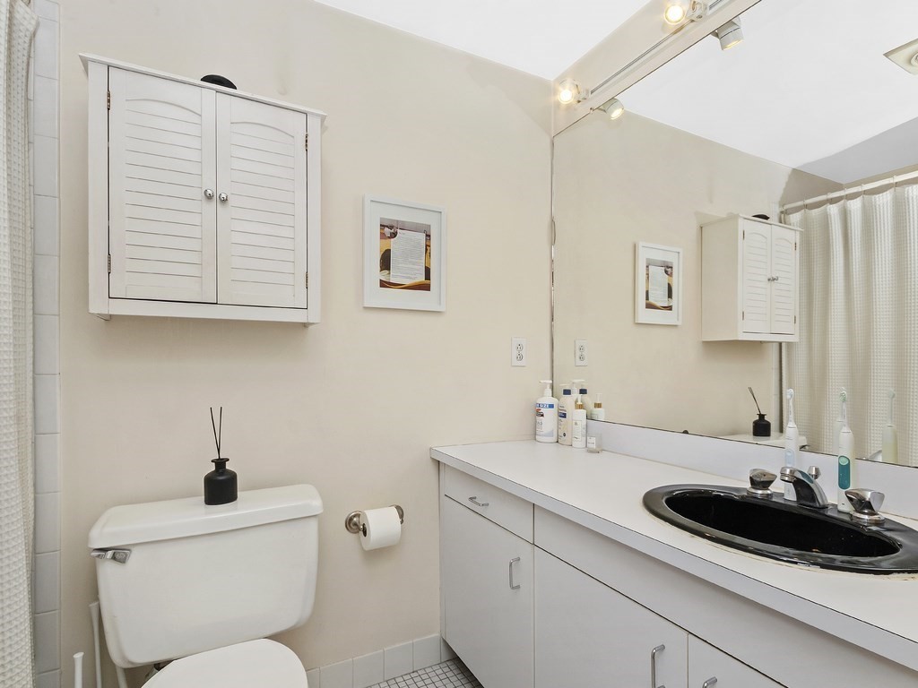 100 Main Street, Unit 2 Boston, MA 02129 - Photo 11 of 18 a bathroom with a toilet a sink and mirror