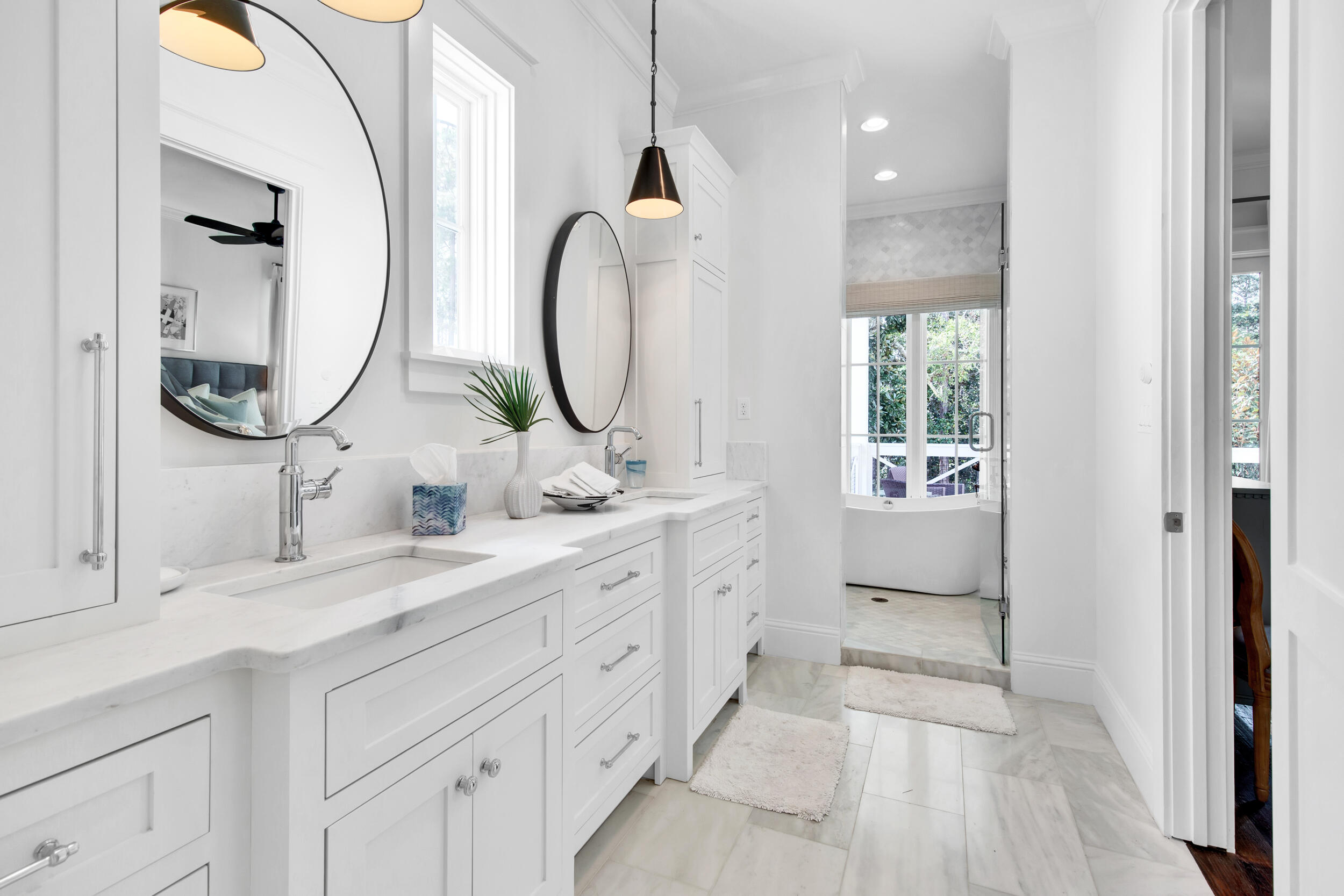 29 Bennett Santa Rosa Beach, FL 32459 - Photo 35 of 60 a en suite bathroom with a double vanity sink a mirror and a