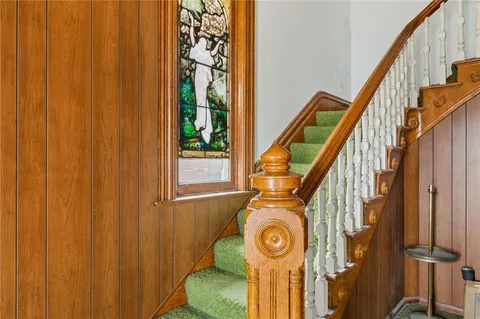a view of stairs