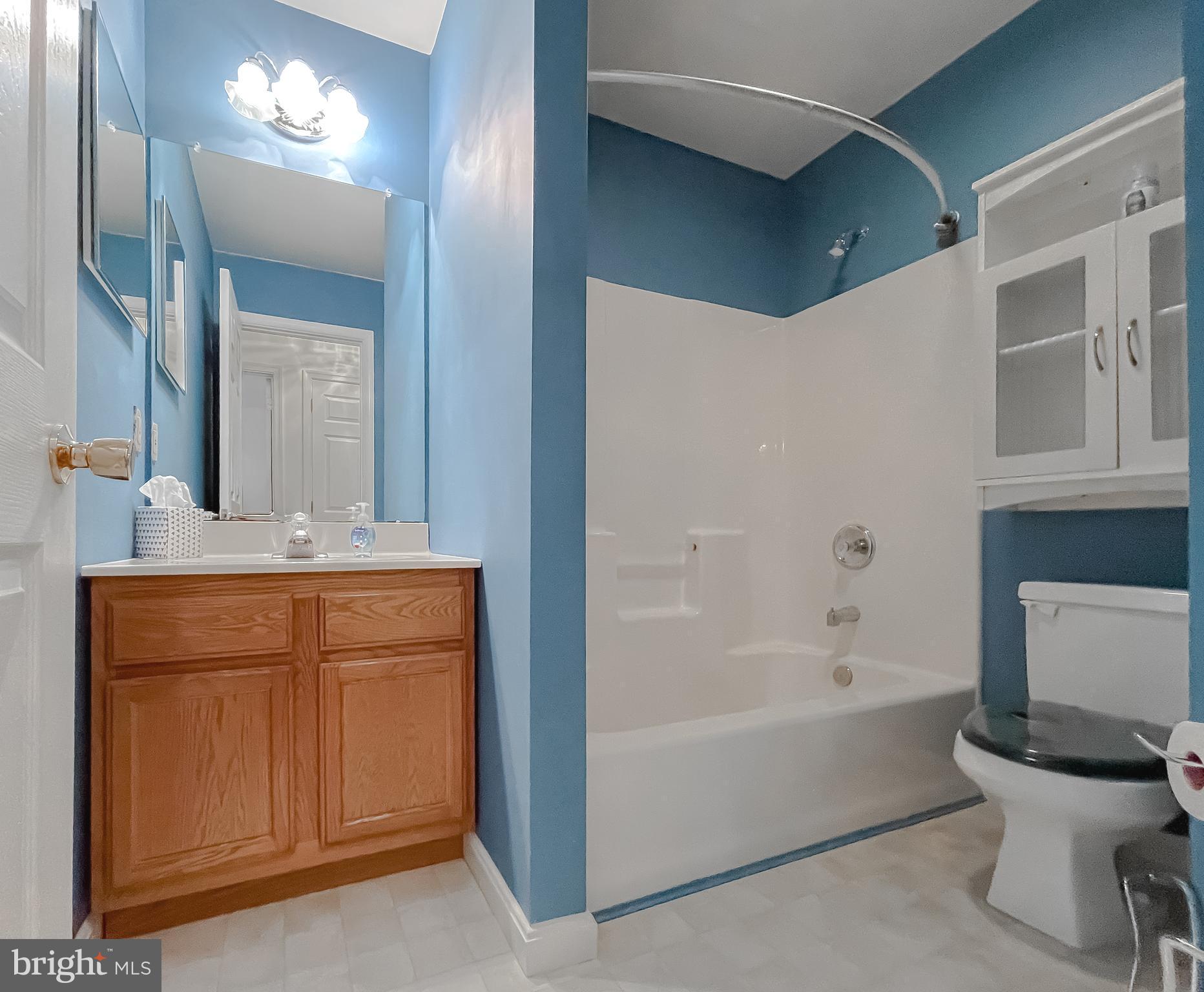 11517 Wrangler Road Lusby, MD 20657 - Photo 19 of 52 a bathroom with a bathtub a mirror a sink and a toilet