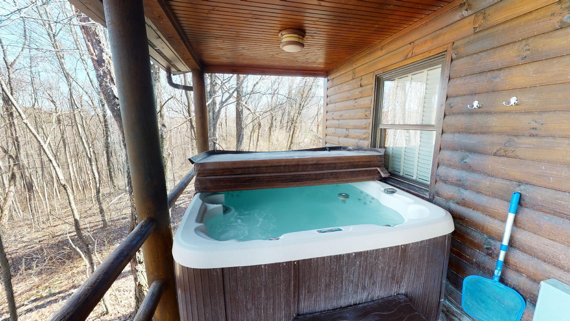 20478 Kalklosch Road Logan, OH 43138 - Photo 20 of 32 Hot Tub at Woodland Cabin