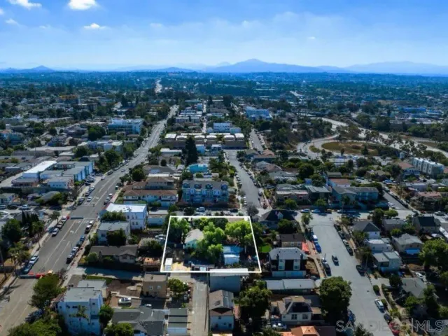 an aerial view of a city