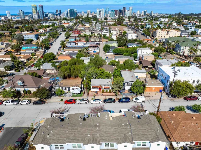 an aerial view of a city