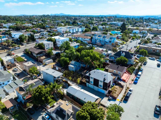 an aerial view of a city