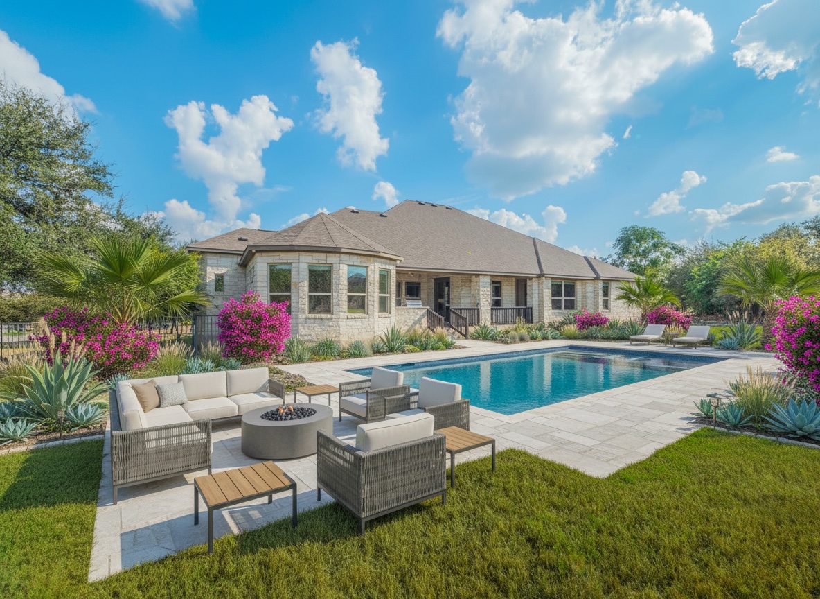 205 Standing Oak Drive Georgetown, TX 78633 - Photo 34 of 40 VIRTUALLY ADDED POOL W/LANDSCAPING. Clear canvas to enhance an entertainers dream!