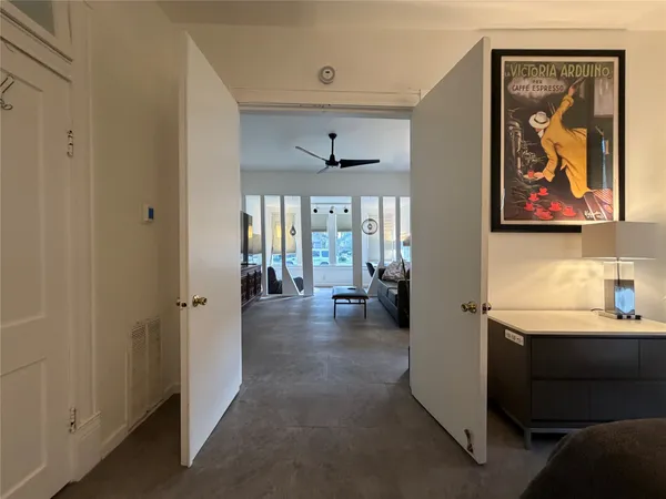 a living room with furniture and window
