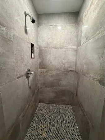 a bathroom with a shower