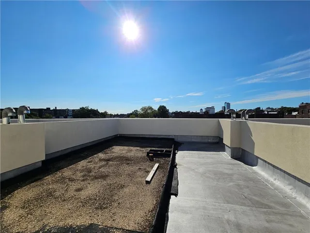 a view of a terrace with skyline