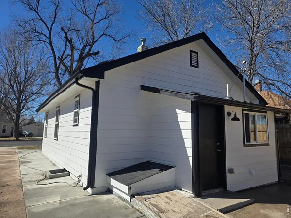 a view of a room with a window