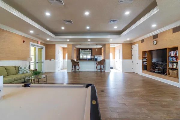 an empty room with a natural light