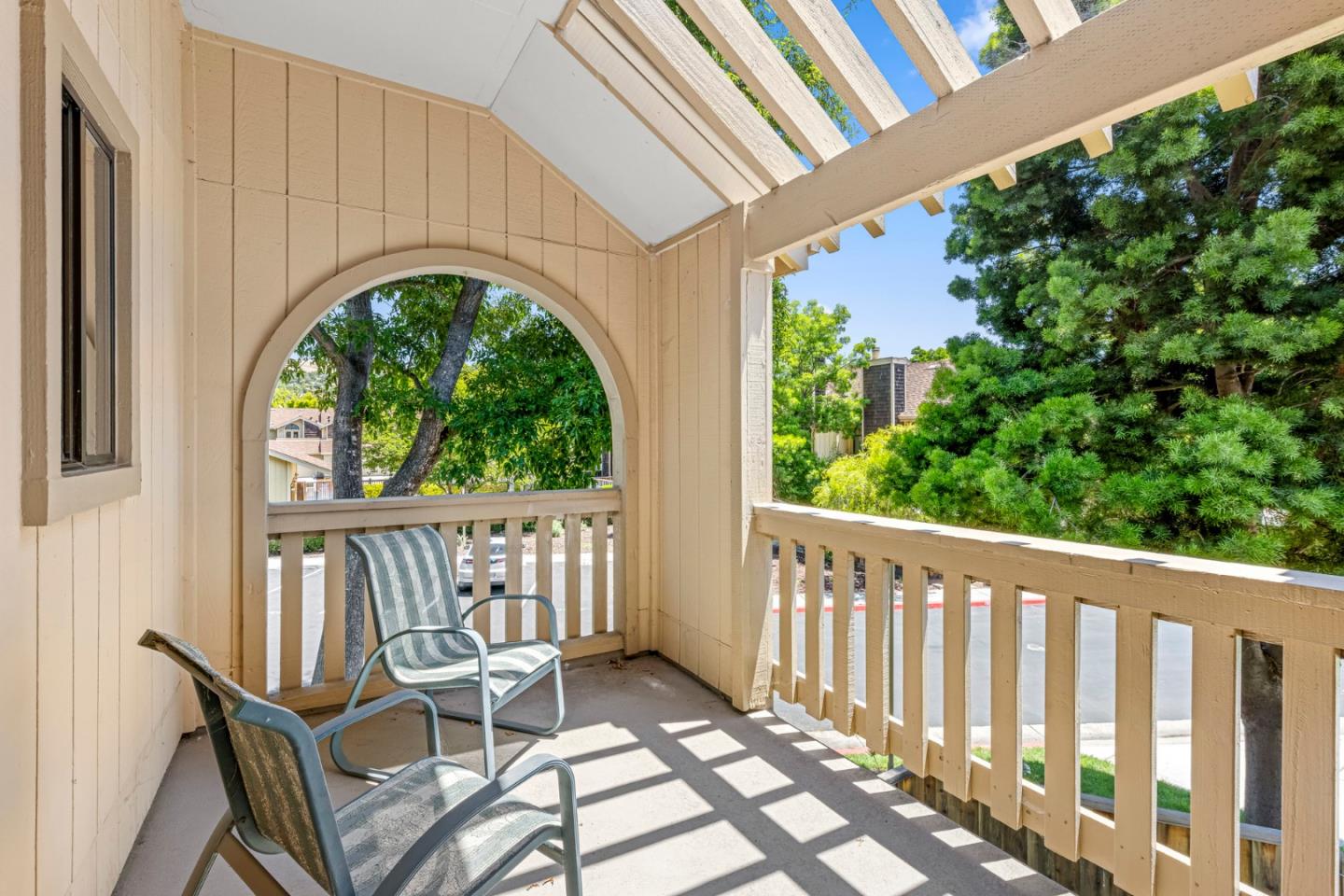 2137 Darnis Circle Morgan Hill, CA 95037 - Photo 33 of 66 a view of balcony with two chairs and a potted plant