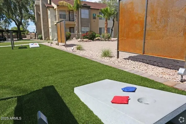 a view of an outdoor space and a house