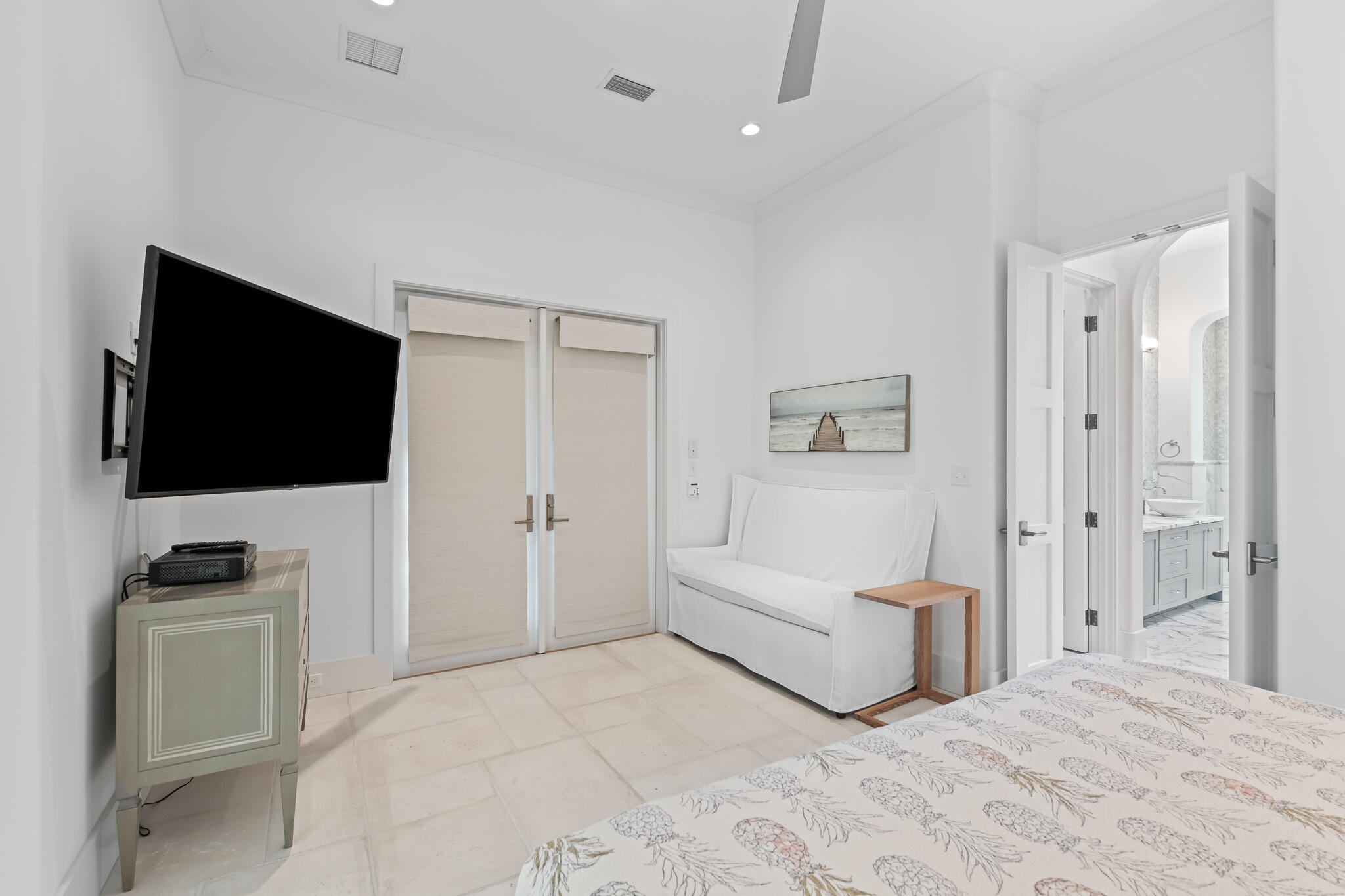 31 North Charles St Inlet Beach Inlet Beach, FL 32461 - Photo 25 of 47 a spacious bedroom with a bed and a flat screen tv