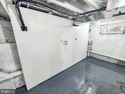 a view of a room with racks