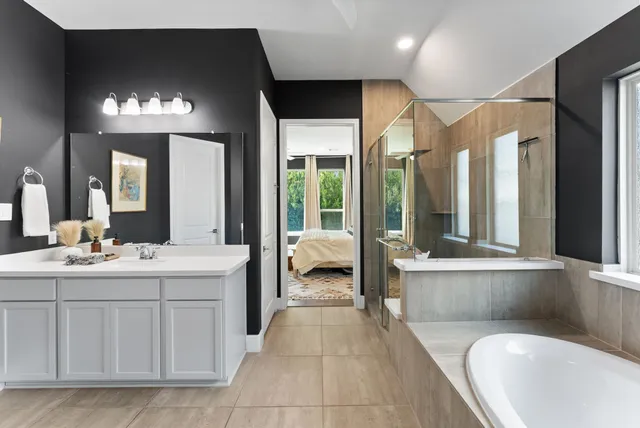 a view of a backyard with a garden