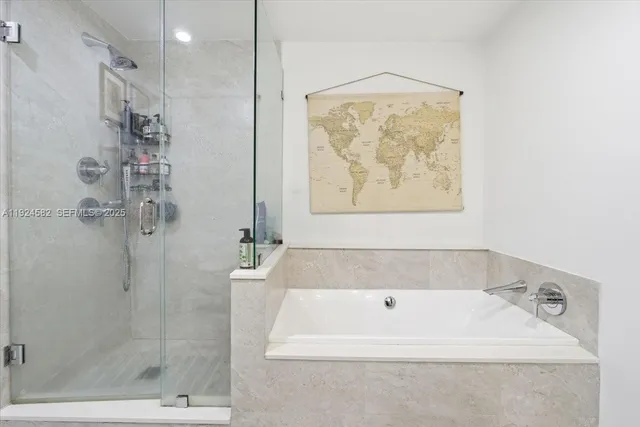 a bathroom with a tub