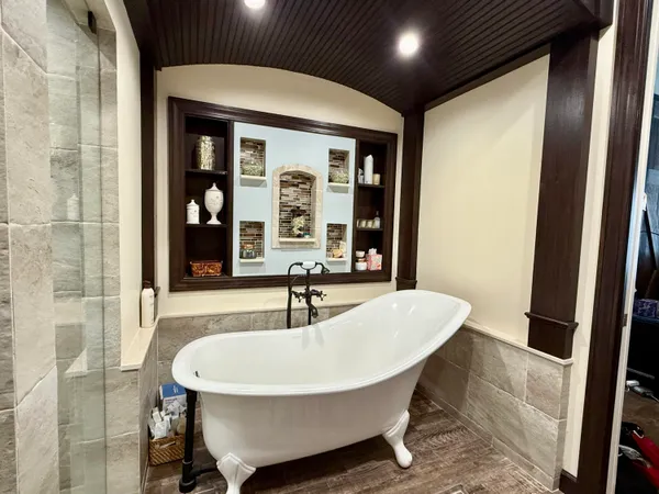 a view of a chairs and door