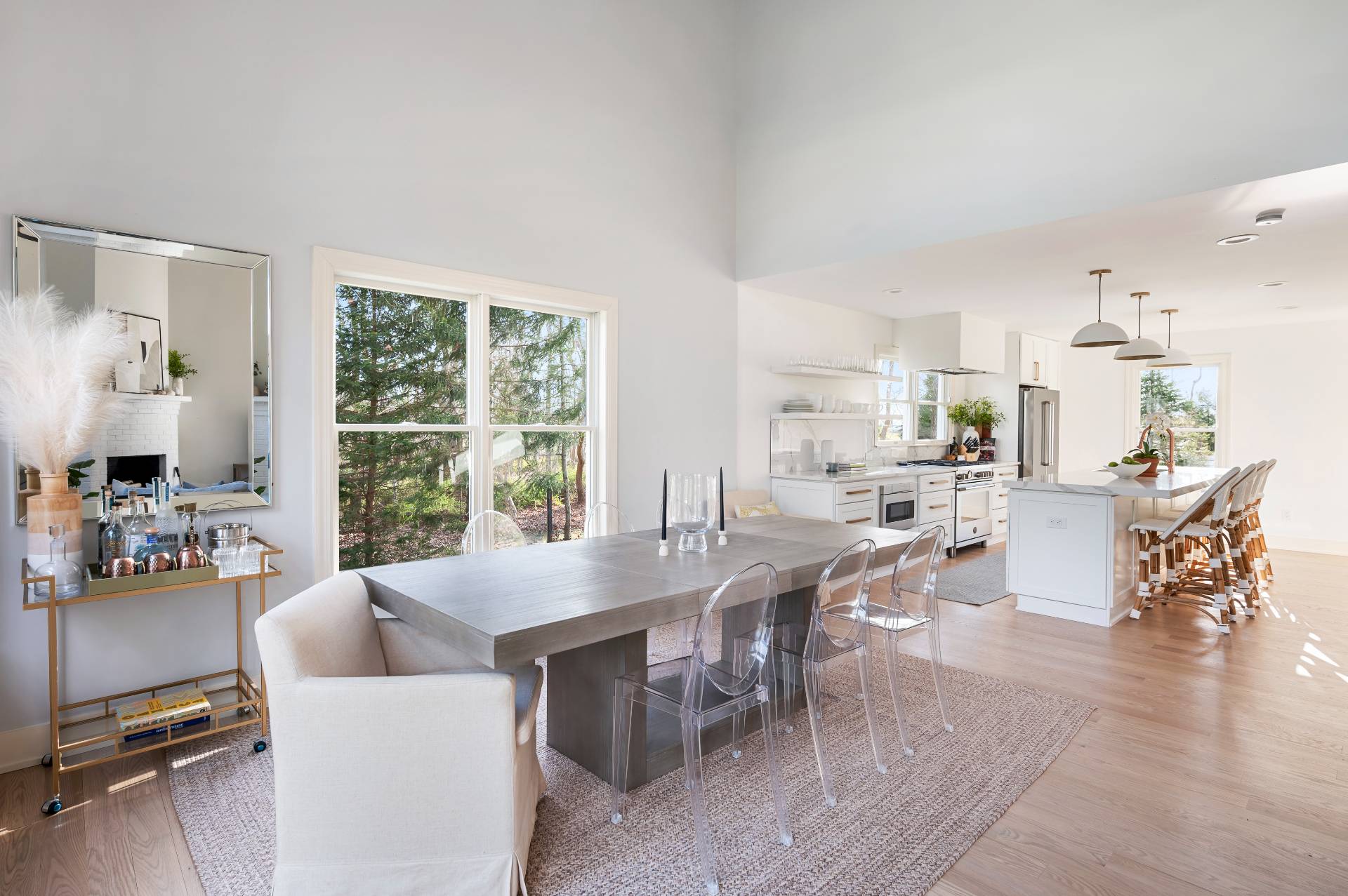 40 Dinah Rock Road Shelter Island, NY 11964 - Photo 14 of 29 a view of a dining room with furniture window and outside view