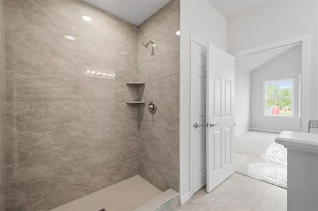 a bathroom with a shower
