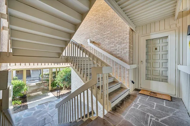 a front view of a house with windows