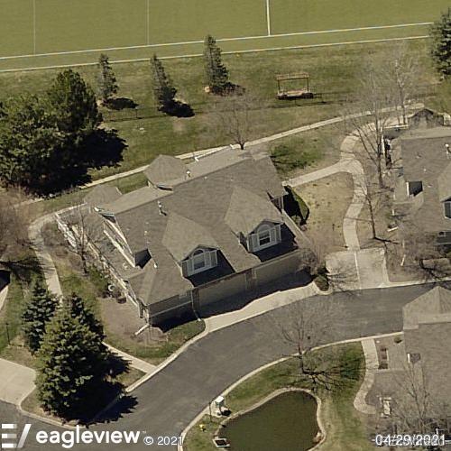 6381 Deframe Way Arvada, CO 80004 - Photo 21 of 22 an aerial view of a house with a yard