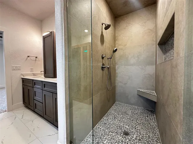 a bathroom with a shower