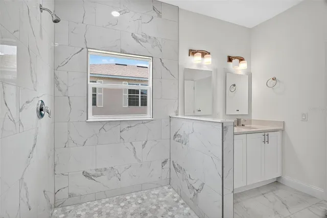 a bathroom with a shower