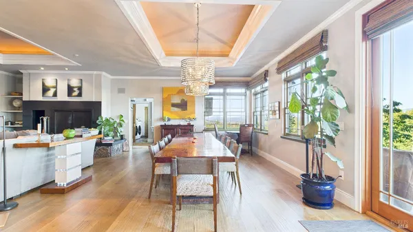 a kitchen with lots of counter top space