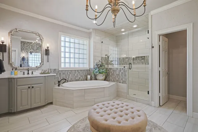 a view of outdoor space with deck and garden