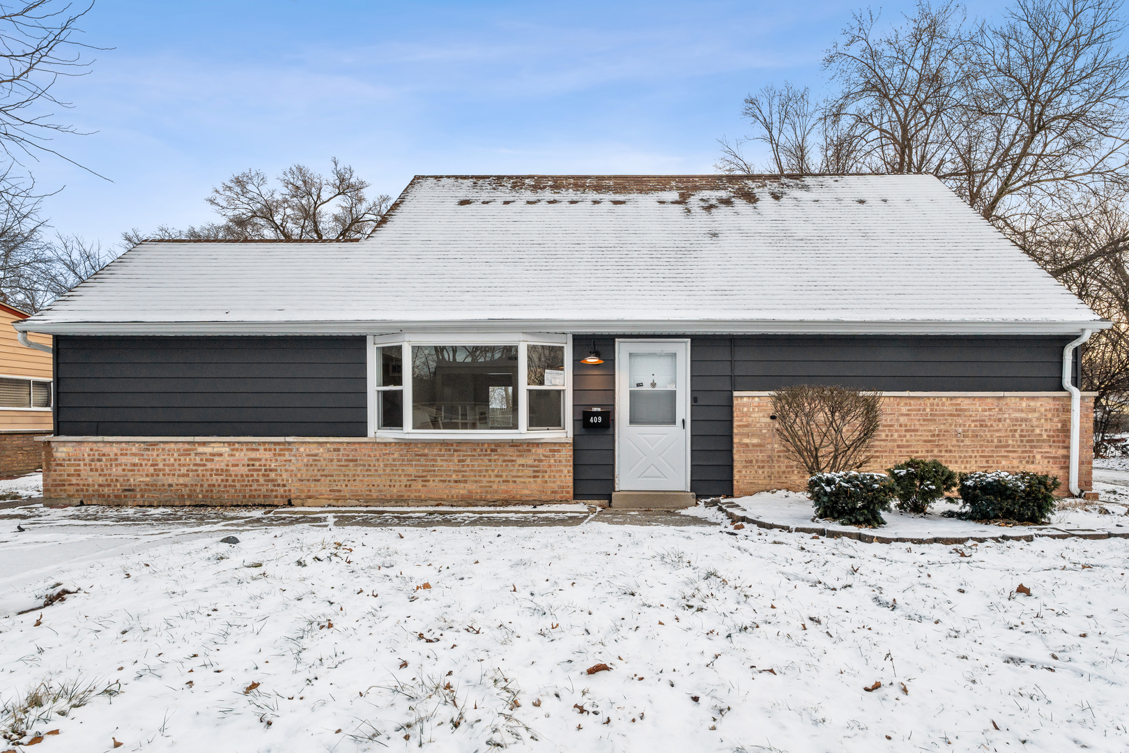 a front view of a house