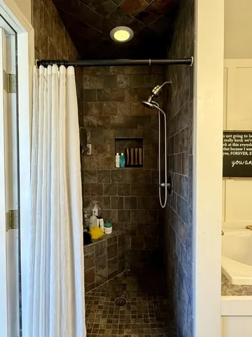 a bathroom with a shower