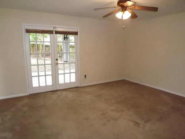 an empty room with a window