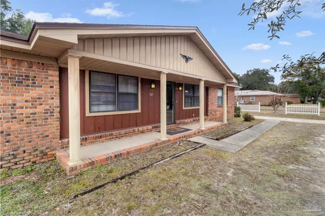 a view of a house with a porch