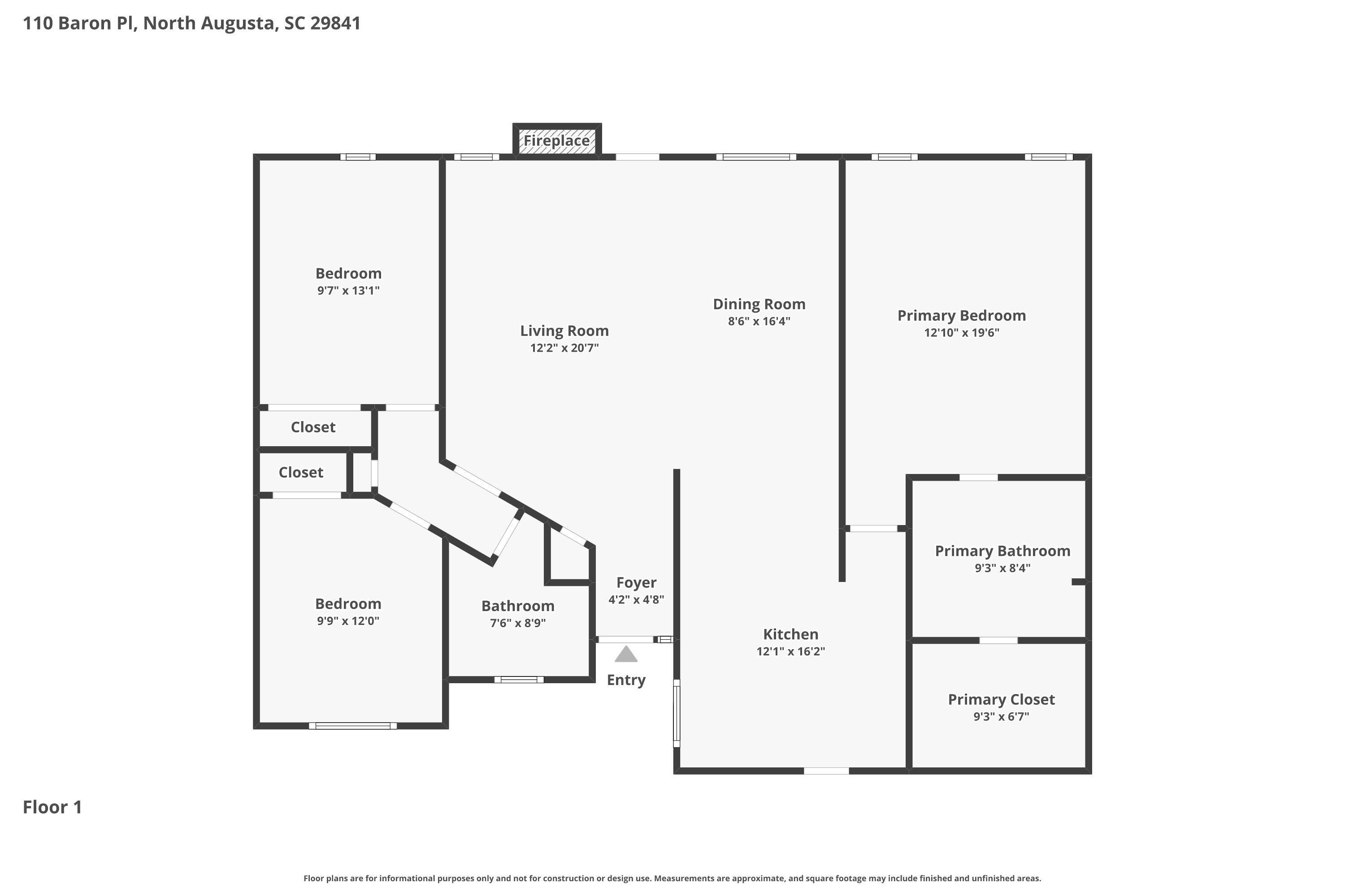 110 Baron Place North Augusta, SC 29841 - Photo 22 of 22 Floor Plan!