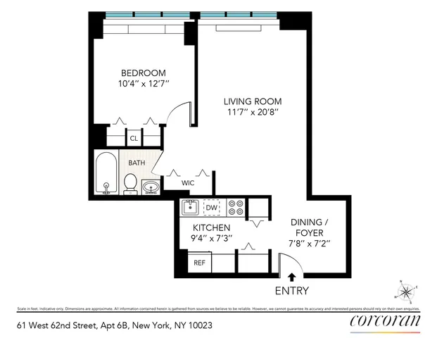 $675,000 | 61 West 62nd Street, Unit 6B | Upper West Side