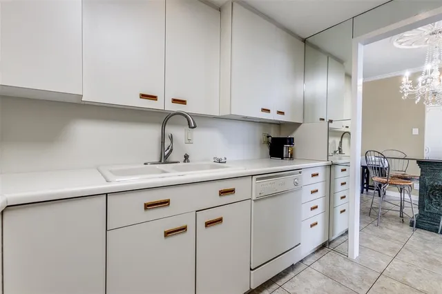 a kitchen with a sink dishwasher a refrigerator and cabinets