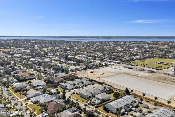 an aerial view of a city