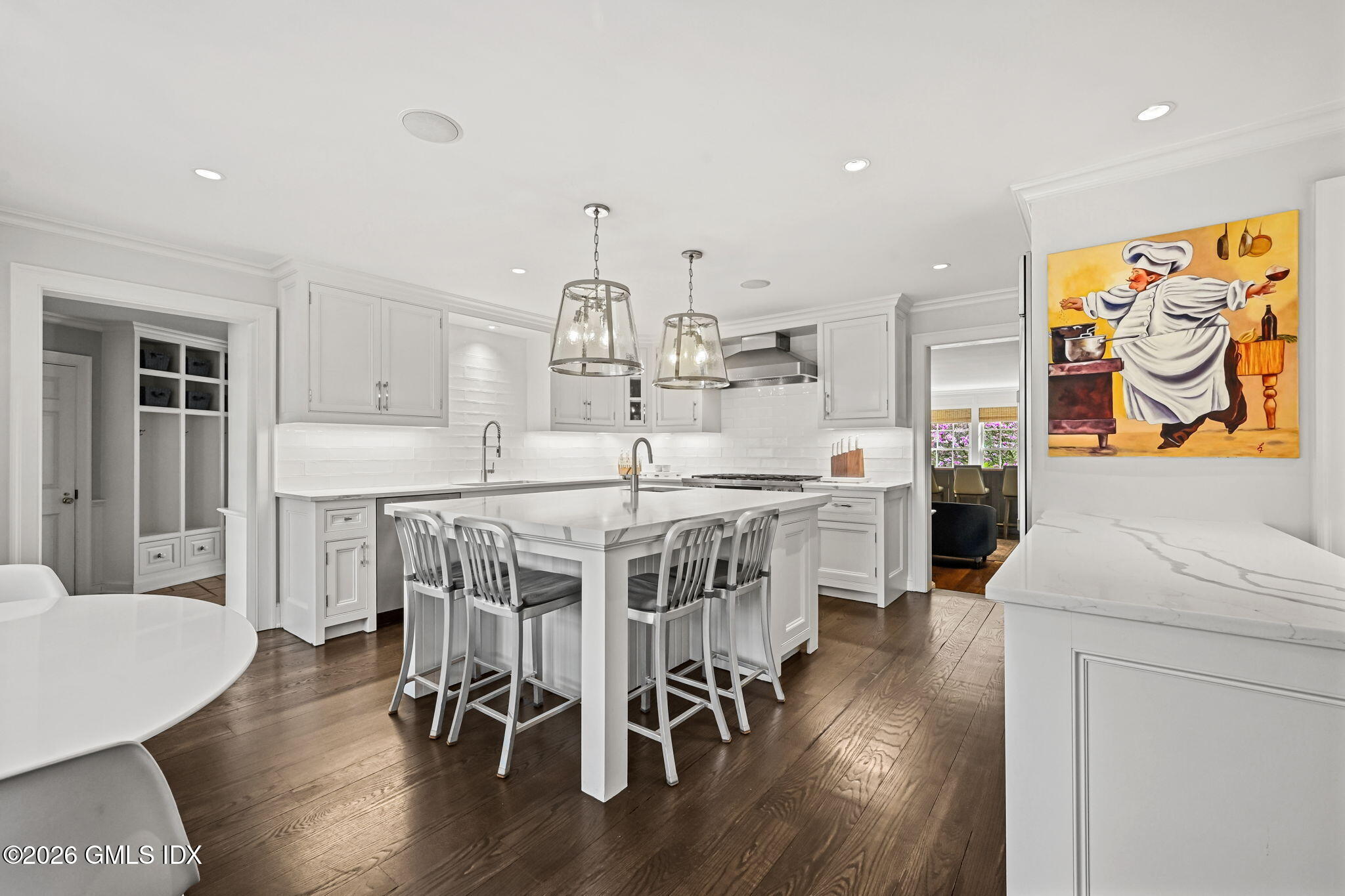 8 Haskell Lane Darien, CT 06820 - Photo 6 of 40 a view of a dining room with furniture and wooden floor