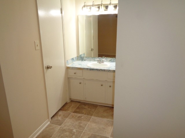 29419 Raestone Street Spring, TX 77386 - Photo 8 of 19 a bathroom with a granite countertop sink and a mirror