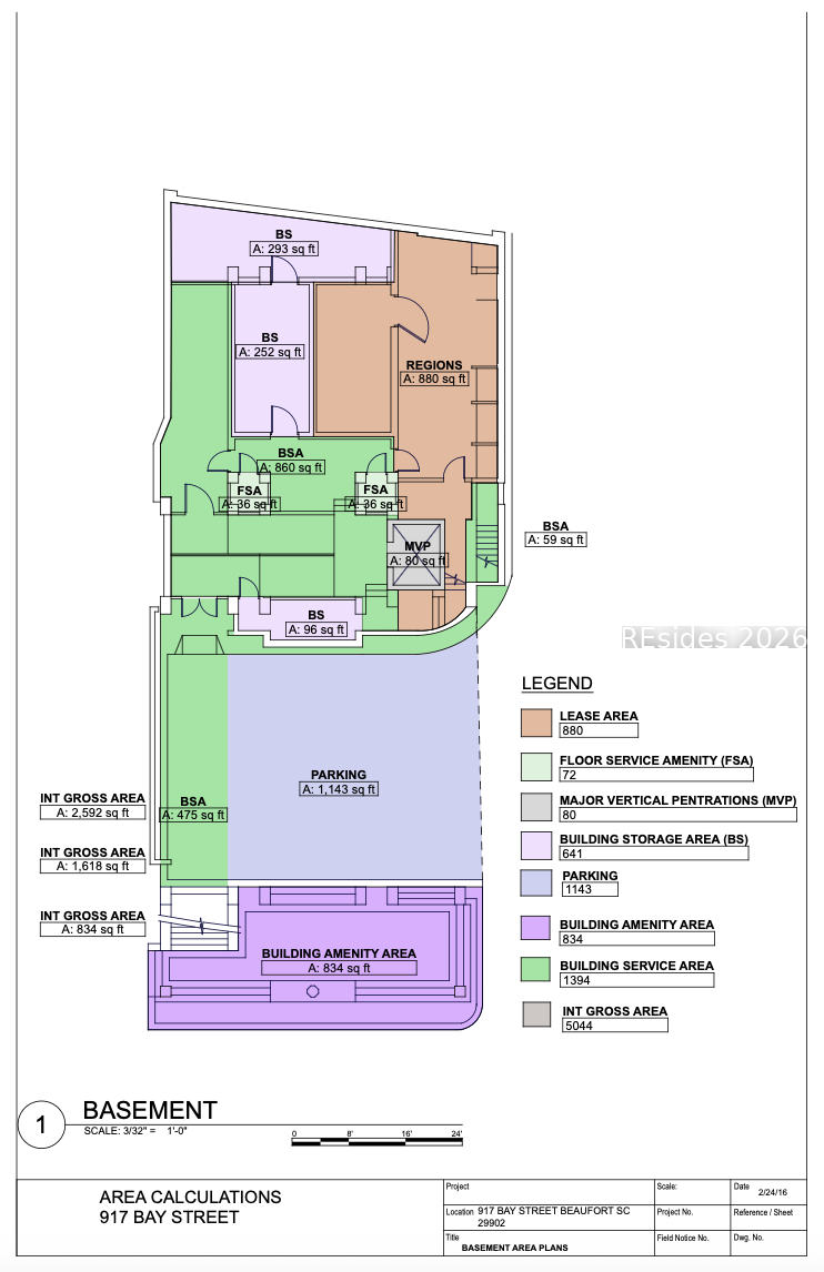 916 Bay Street Beaufort, SC 29902 - Photo 64 of 69 Basement Level Floor Plan, 916 Bay St