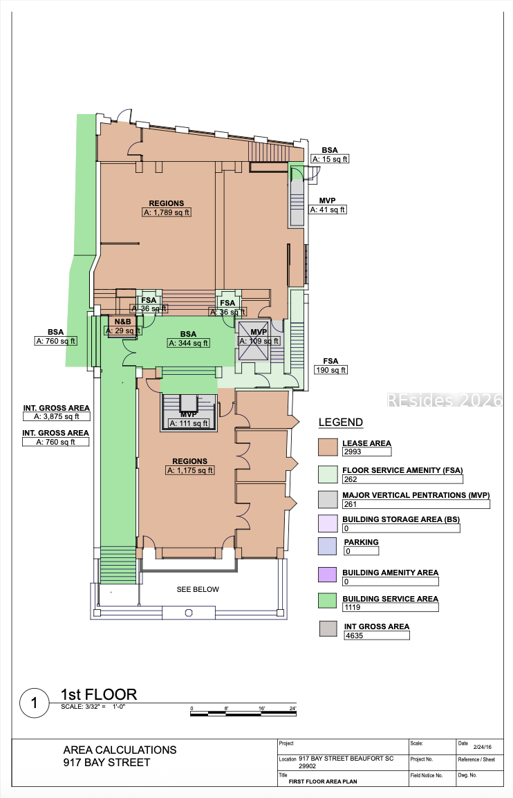916 Bay Street Beaufort, SC 29902 - Photo 65 of 69 1st Floor Level, Floor Plan, 916 Bay St