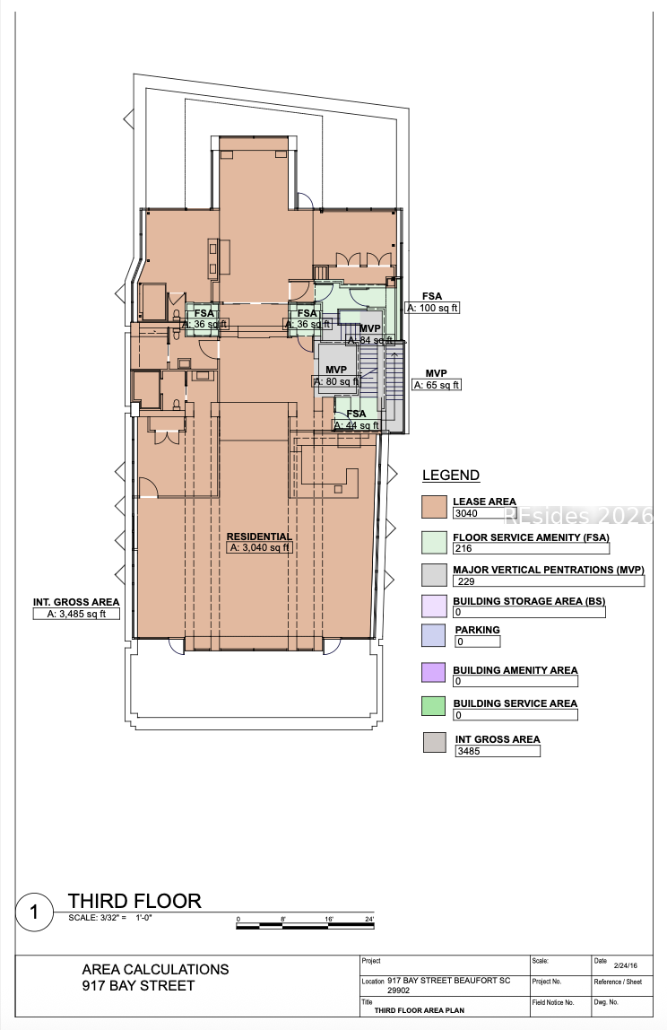 916 Bay Street Beaufort, SC 29902 - Photo 68 of 69 3rd Level, Floor Plan, 916 Bay St