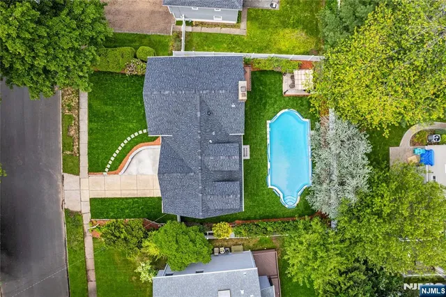 an aerial view of a house