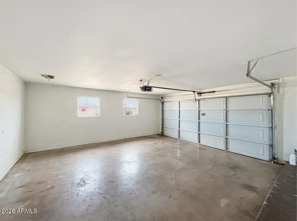 a view of a garage