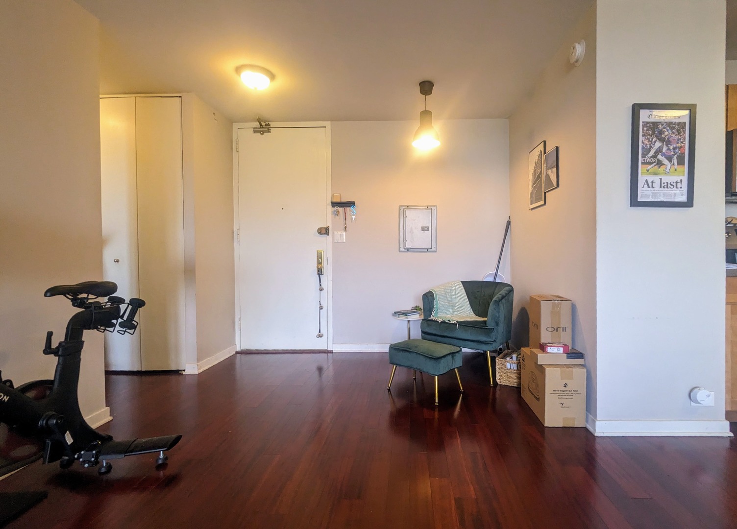 655 West Irving Park Road, Unit 508 Chicago, IL 60613 - Photo 10 of 15 a view of a workspace with furniture and wooden floor