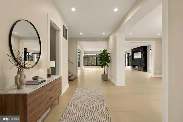 a view of living room filled with furniture and a potted plant