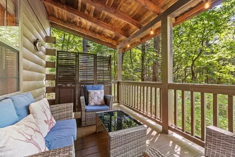 a view of balcony with couch