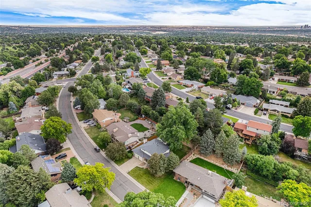 an aerial view of multiple house