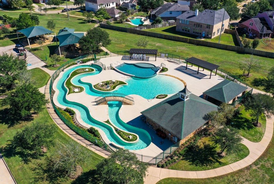 9306 Lochflora Drive Spring, TX 77379 - Photo 46 of 48 an aerial view of a house with outdoor space